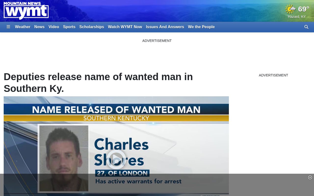 Whitley County arrest news example of a dated wanted notice